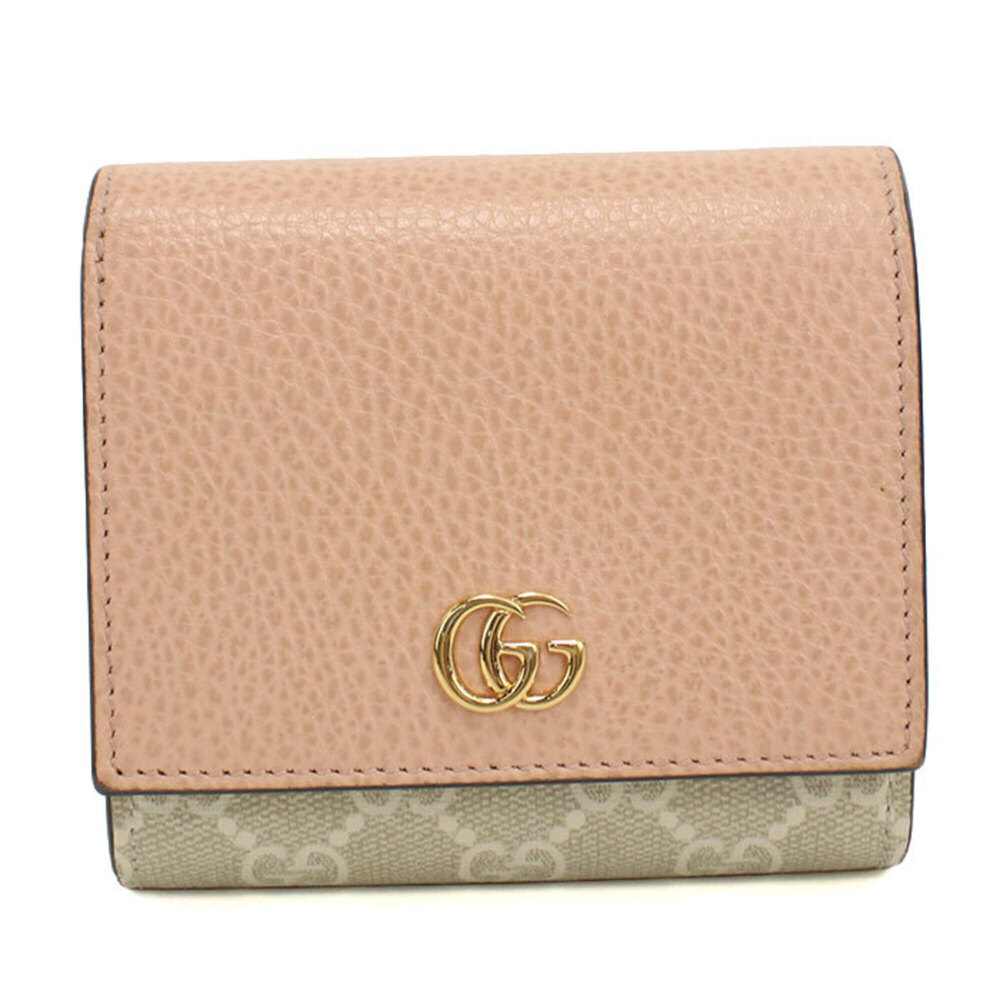 GUCCI Bi-fold Wallet 598587 Medium Double G Women's Pink